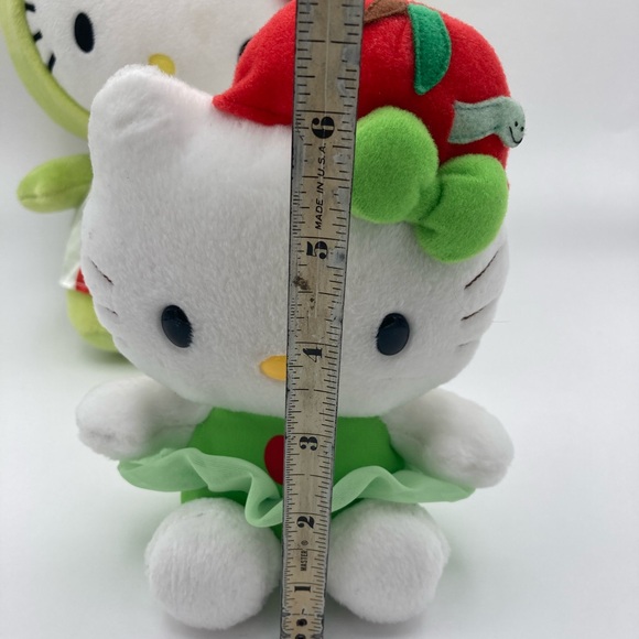 GUND Sanrio Hello Kitty Keroppi Plush Toy & Hello Kitty Red Apple Worm Plush - Picture 4 of 8